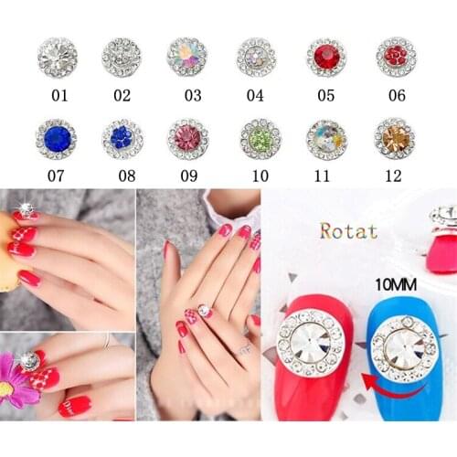 5pcs Rotatable High Speed Crystal Beads Nail Art Decorations Glitter Lucky Spin Diamond Rhinestone Jewelry Manicure Accessoires