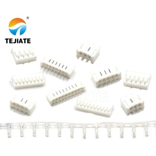 50PCS PH2.0MM Connector 2/3/4/5/6/7/8/9/10/12P Adapter Ternimal Straight Pin Base+Plug+Reed