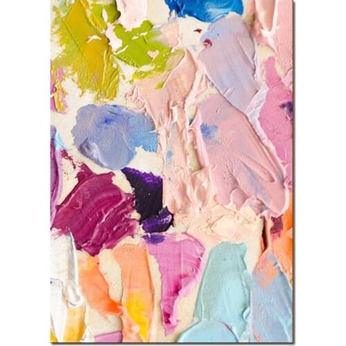 Knives abstract color block wall pink decorative painting canvas hand-painted 100% without border, home decoration