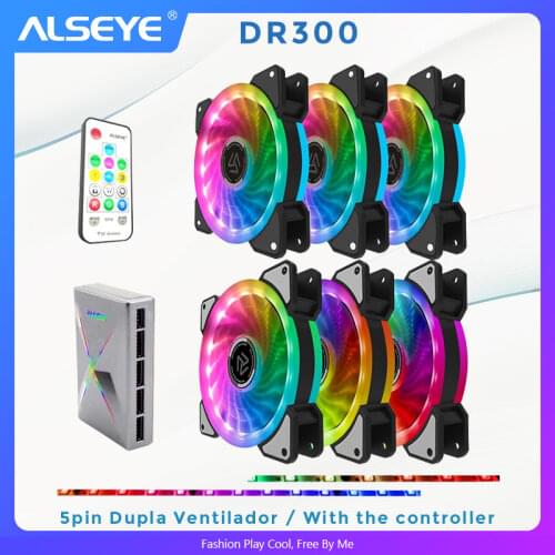 ALSEYE D-Ringer Series 120mm LED Computer Case Fan Adjustable RGB and Fan Speed Remote control support Asus 5v 3pin and Gigabyte