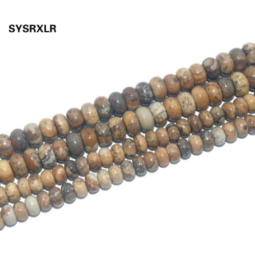 Free Shipping Picture Natural Stone Spacer Loose Beads For Jewelry Making DIY Bracelet Necklace Material 4*7/5*8 MM Strand 15