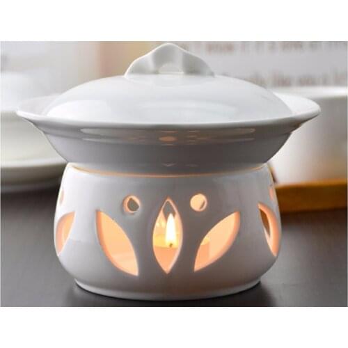 Sea cucumber soup cup creative ceramic birds nest stew with butter dish even a candle heating furnace snacks butter dish