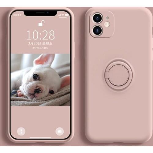 HOCE Ring Holder Case For iPhone 11 12 13 Pro Max XS XR XS X 8 7 Plus Cases Soft CarStand Finger Bracket Silicone Magnetic Cover