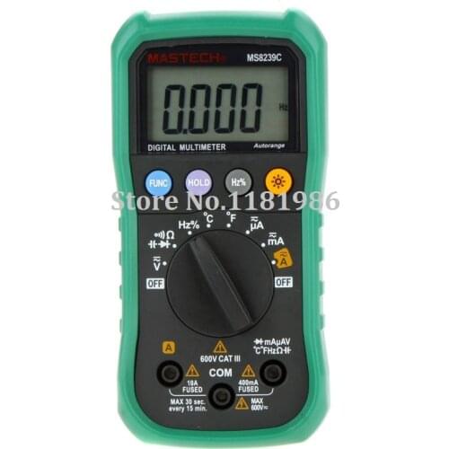 MASTECH MS8239C Digital Multimeter AC DC Voltage Current Capacitance Frequency Temperature Tester Auto range Handheld 3 3/4