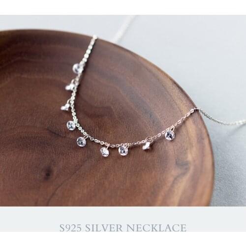 Colusiwei Shining Clear CZ Short Necklace for Women 925 Sterling Silver Fashion Elegant Choker Necklace Fine Jewelry Gifts