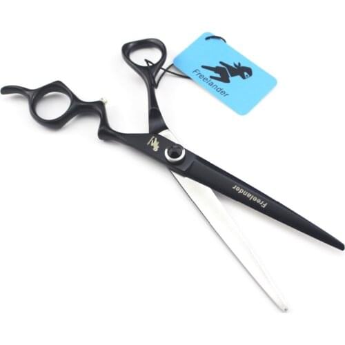 "Freelander Paint Curved Handle Hairdressing Scissors Household Scissors Hair Salon Special Scissors Black 7.0 Inch Model Number