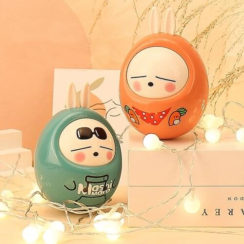 Baby Roly-Poly Newborn Tumbler Toys Nodding Rabbit Toys For Kid Ring Bell Cute Tumbler Educational Rattle Baby Development Toys