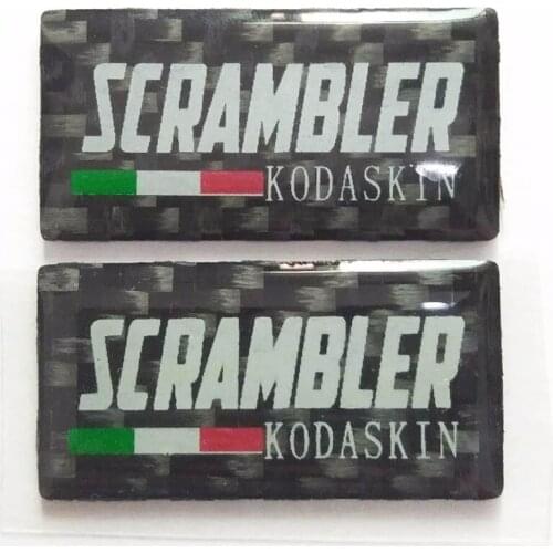 KODASKIN Real Carbon Italy Handlebar Clamp Tank Sticker Emblem Decal for DUCATI SCRAMBLER