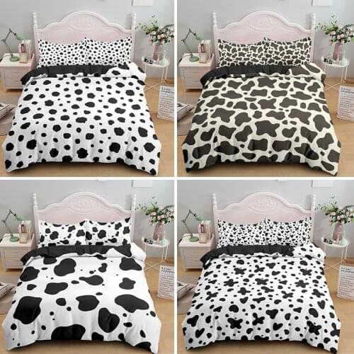 Cow Skin Spot white black Duvet Cover Set Single Double Queen King Size Bedding Set Abstract Quilt Cover Pillowcase Home Textile