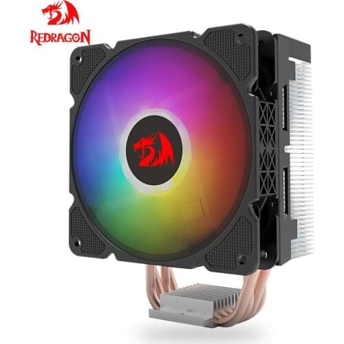 REDRAGON Effect CC-2000 4 Copper Heatpipes CPU Cooler Radiator Silent 120mm PWM RGB LED Fan 4PIN 130W for 115x/1366/2011/AM4