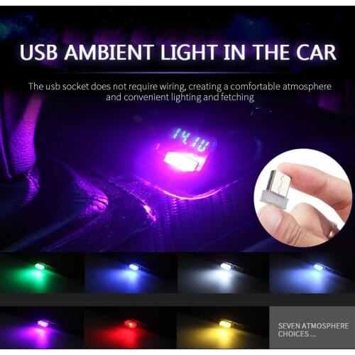 Mini USB LED Car Light Auto Interior Atmosphere Light Decorative Lamp Emergency Lighting PC Auto Colorful Light Car Accessories