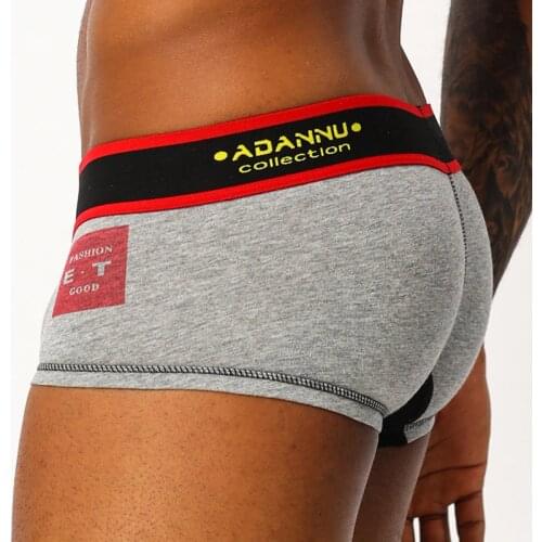 ADANNU New Arrival Men Underwear Breathable Cotton Boxers Comfortable Breathable Briefs Mens Pants With U Bag 4 Colors AD48