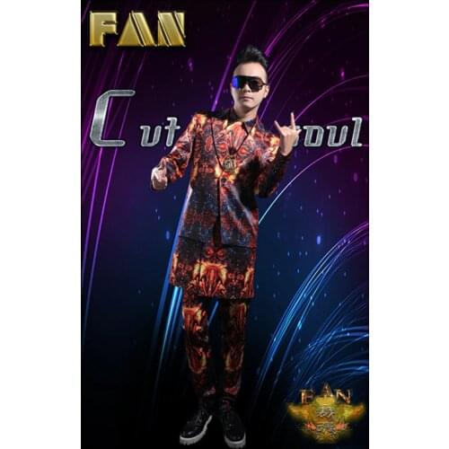 Male singer male host male nightclub DJ red bar positioning takes three piece suit costumes stage