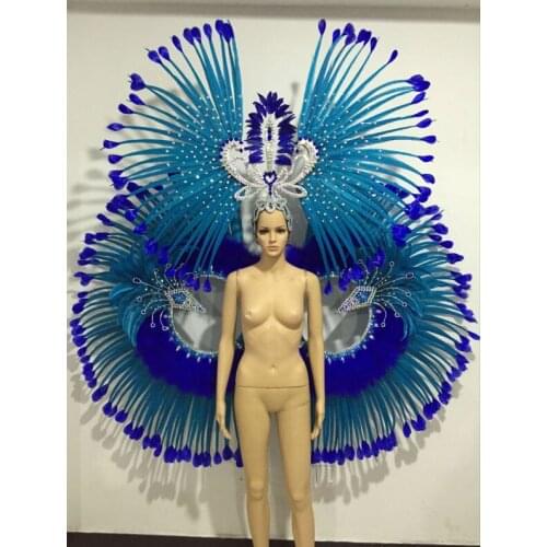 Feather clothing Stage performance catwalk carnival Headdress flower pubs party Mens wear womens clothing