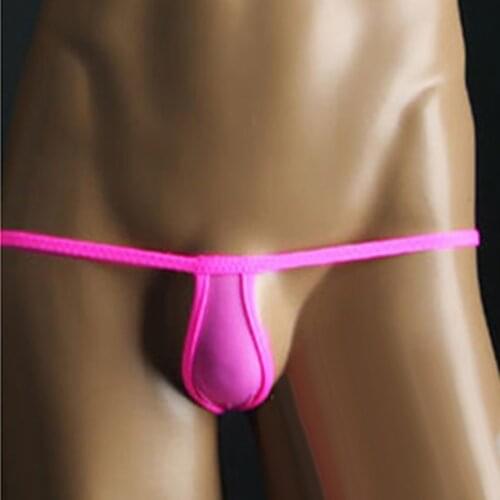 Sexy Mens Spandex Bulge Pouch Tanga Underwear Elastic Micro Thong String T-Back Men Bulge Pouch Low-rise Underwear Elastic