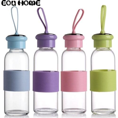 420ML Portable Travel kettle Brief Style Glass Water Bottle High Quality Direct Drinking Creative Outdoor Sport Kettle With Rope
