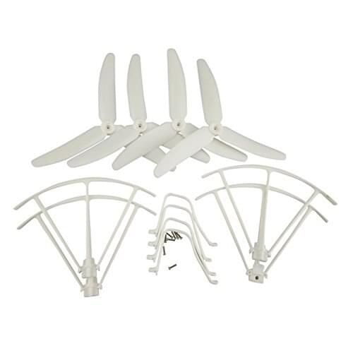 4pcs Three-Blade Propellers Propeller Protectors Blade Guard Landing Skid Set Replacement for Syma X5UW X5UC RC Quadcopter Drone