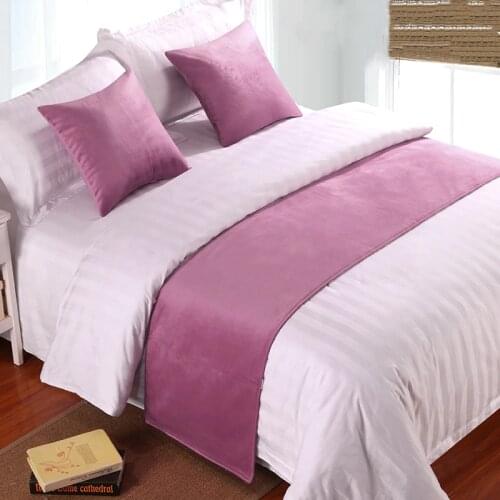 RAYUAN Suede Solid Color Blanket Bedspread Bed Runner Throw Home Hotel Bedroom Bedding Decor Bed Tail Towel Protector