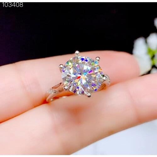 Luxury 11x11mm size crackling moissanite ring for women jewelry engagement ring for wedding 925 silver ring birthday gift love