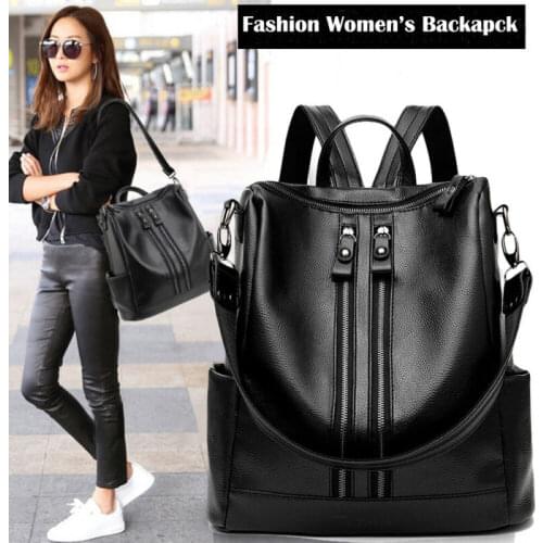 Luxury Famous Design Women PU Leather Backpacks Female Shoulder Bags Teenager Girls Fashion Large Capacity School Bag Backpacks