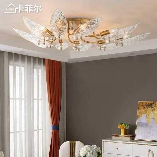 Light luxury living room ceiling lamp dining room lamp modern minimalist creative household copper lamps creative lighting