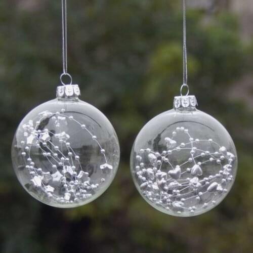 2017 Christmas Glass ball Clear baubles Ornaments Decorations Christmas tree wedding decoration ball party Xmas decoration
