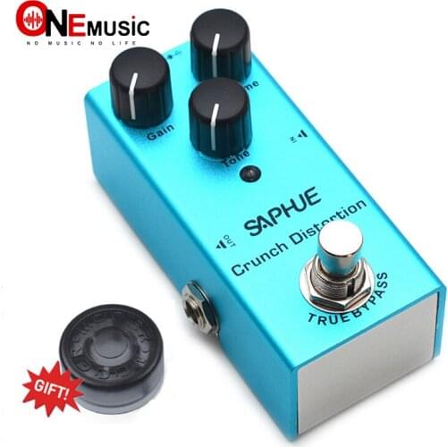 SAPHUE Electric Guitar Crunch Distortion Pedal Gain/Volume/Tone Knob High/Low Frequency Mini Single Type DC 9V True Bypass