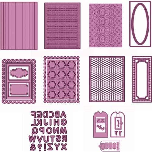 Pop Up Tag Hexagon Rectangle Slimline Scallop Border Background A-Z Capital Alphabets Cutting Dies Set 2020 New