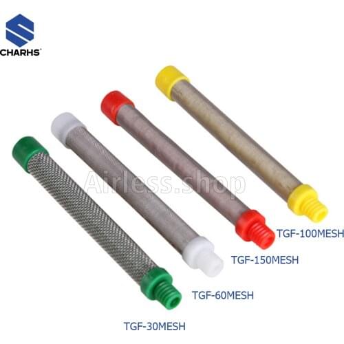 10pcs Airless paint sprayer gun filter Screw-in type gun filter 30/60/100/150 mesh for Titan paint sprayer gun 304 Stainless