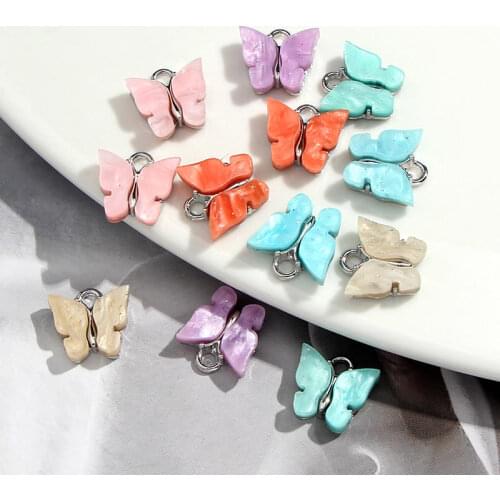 Flatfoosie 10Pcs/set Cute Butterfly Jewelry Accessories Exquisite Multicolor Butterfly Jewelry DIY Earrings Necklaces Material