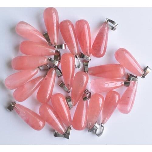2020 fashion Watermelon red stone water drop shape pendants for jewelry making good qulity 30pcs/lot wholesale free shipping