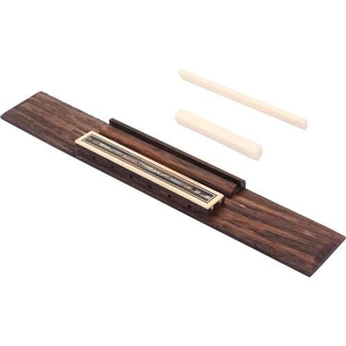 6 String Rosewood Guitar Bridge+Bone Saddle Nut Set for Acousitc Classical Guitar Parts