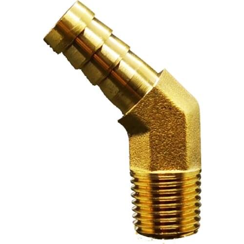 8mm 9mm 10mm OD Hose Barb To 1/8" 1/4" BSP Male Thread Brass 45 Degrees Elbow Pipe Fitting Coupler Connector Adapter