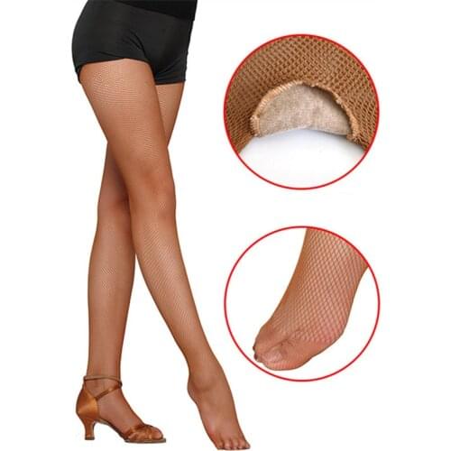Elastic Latin Dance Fishnet Stockings Women Hollot Out Mesh Pantyhose Professional Dancer Sexy Tights Female Nylon Hosiery