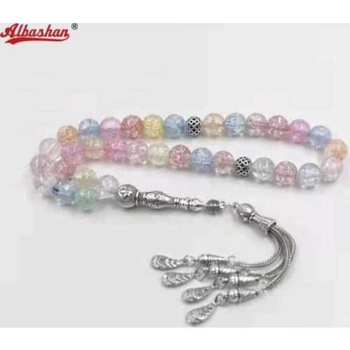 Colored Crystal Tasbih Handmade Islamic Women Bracelet Accessories Turkish Jewelry Prayer Beads 33 Beads MISBAHA Eid Gifts