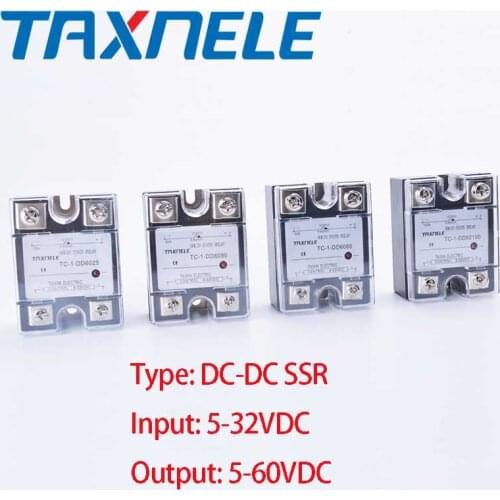 DC-DC SSR solid state relay SSR-25DA SSR-10DA SSR-40DA input 5-32VDC output 5-60VDC SSR 40A SSR with Protective cover SSR DC-DC