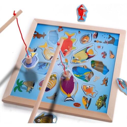 Childrens Educational Toys Magnetic Kitten Fishing Jigsaw Puzzle Montessori Preschool Early Education Puzzle Childrens Toys