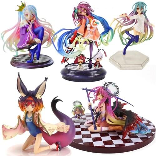 14-18cm Anime No Game No Life Shiro Cute Pretty Girl PVC Action Figure Collection Model Toys Dolls Car Decoration Brinquedos