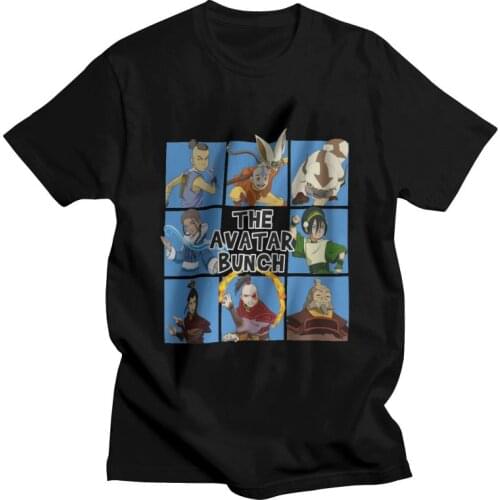 Anime Avatar The Last Airbender T-shirt Mens Graphic T Shirt Short Sleeve 100% Cotton Anime The Legend of Aang Tshirt Cool Tee