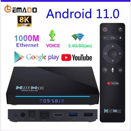 H96 Max Android Tv Box 1000M Ethernet 8K Decoder 4K Ultra Hd Yotube Media Player Google Play HDR 4G 8G Tv Set-Top Box Android 11