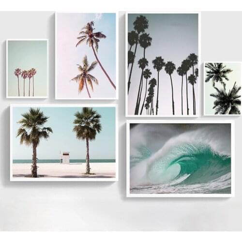 Coconut Palm Tree Pictures Nature Scenery Photograph Posters Beach Nordic Decoration Landscape Prints Wall Art Canvas Painting
