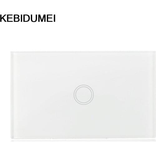 KEBETUMEI Switch 110V Light Remote Control Switch Crystal Glass Panel Wireless Remote Wall Buttons Touch Switch 1 Gang 1 Way