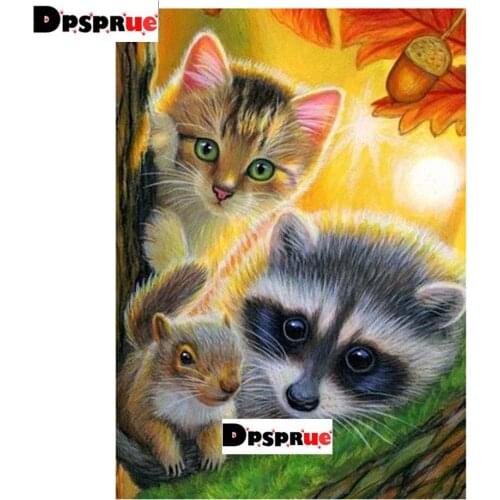 Kexinzu Full Square/Round 5D Diy Diamond Painting Cross Stitch Quiet Cat Lovely Leaf Diamond 3D Embroidery Mosaic Home Decor 042