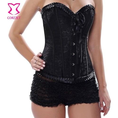 Corzzet Sexy Strapless Jacquard Push Up Overbust Corset Bustier Sexy Lingerie Corpetes E Espartilhos Gothic Korsetts Clothing