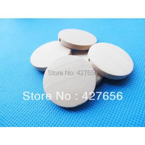 20pcs 30mm Unfinished Thick Flat Circle Round Discs Natural Wood Spacer Beads Pendant Charm Findings,Hole through,DIY Accessory