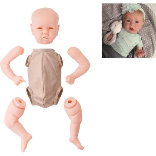 53CM 21inch Crooked Mouth Reborn Baby Doll DIY Blank Kit Silicone Realistic Newborn Vinyl Unpainted Unfinished Doll Parts