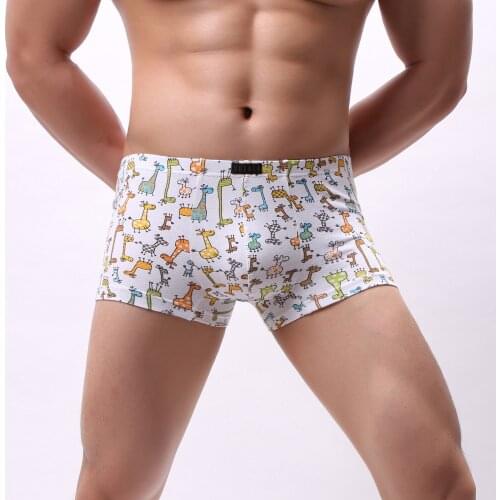 Men Underwear Funny Cotton Boxer Shorts Breathable Male Panties Bugle Pouch Soft Cartoon Pattern Boxershorts Trunks Calzoncillos