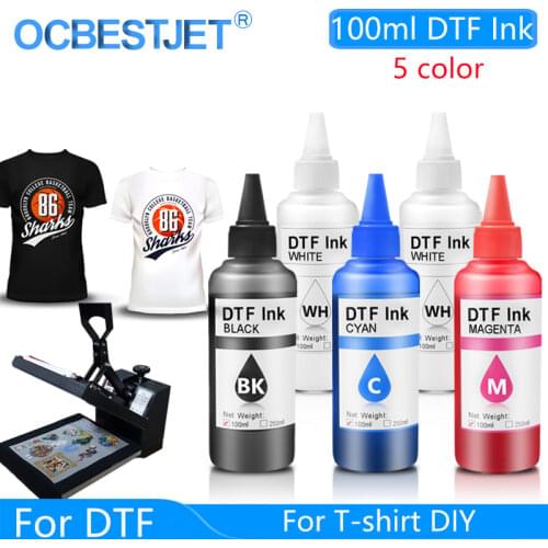 100ML*5 DTF Ink Film Transfer Ink For DTF Direct Transfer Film Printer For DTF Printing PET Film Printing And Transfer For Epson