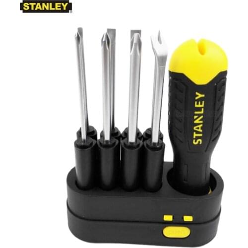 Stanley 9 way screwdriver slotted phillips awl tack puller lifter remover combination driver set handle with groove for hooks