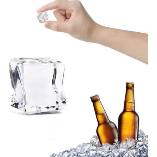 Transparent Ice Acrylic Simulation Ice Cube Transparent Square Plastic Ice Crystal Stone Bar Shooting Props gifts Not shining